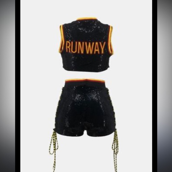 Sassy & Bold: Shane Justin Sequin Lace-Up Crop Top, Small - Picture 3 of 15